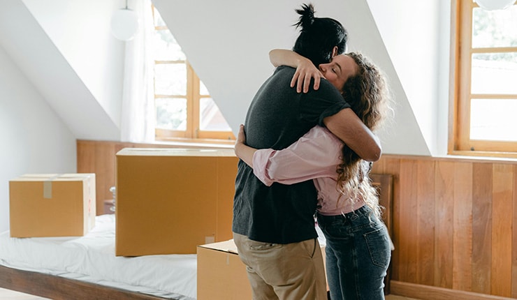 Happy Couple Unpacking